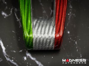 Alfa Romeo Stelvio Steering Wheel Trim - Carbon Fiber - Lower Center Trim - Italian Theme - QV Model Alfa Romeo Stelvio Steering Wheel Trim - Carbon Fiber - Lower Center Trim - Italian Theme - QV Model